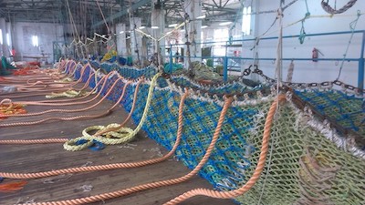 Траловый мешок после ремонта